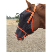 Ecotak fly mask/veil with contoured nose flap - Orange