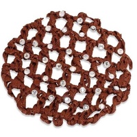 Ecotak Crochet Bun Hair Net with Diamontes - Brown