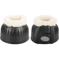 Harrys Horse Rubber Over reach bell boots with fleece - Black