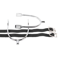 Harrys Horse Chrome Plated Prince of Wales Spurs with straps. Ladies 30mm shank