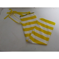 Ecotak Lycra Rugless Tail Bag - yellow & white stripe shetland
