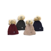 Premier Equine PEI Knitted Bobble Hat - Red Wine