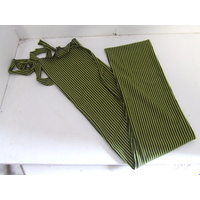 Ecotak Cotton Lycra Rugless Tail Bag - green black stripe - small pony