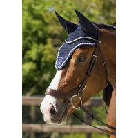 QHP ear net bonnet sparkle - black full