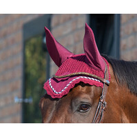 QHP Juliet Ear Bonnet - Maroon/Burgundy Full