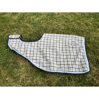 Ecotak Wool Cutaway Removable Quarter Sheet/exercise rug -  blue collar check 
