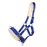 QHP lunging cavesson Passion Flower - cobalt blue 