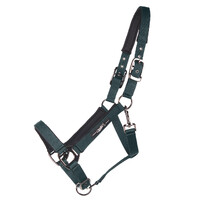 QHP Headcollar Deluxe - Bottle Green Halter/Headstall