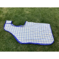 Ecotak royal/yellow collar check wool quarter sheet/exercise rug