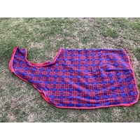 Ecotak wool quarter sheet/exercise rug - red check