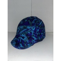 Ecotak Lycra Helmet Cover - Purple and Aqua Pattern