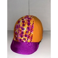 Ecotak Lycra Helmet Cover -  Pale & orange Pattern
