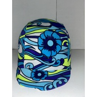 Ecotak Lycra Helmet Cover - White & Aqua Paisley Hibiscus 