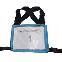 Ecotak Cross Country/Endurance Back Number Holder  2 tone - Black/aqua