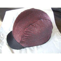 Ecotak lycra helmet cover - black metallic red stripes