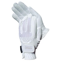 Harry's Horse White Domy Suede Gloves with Mesh 