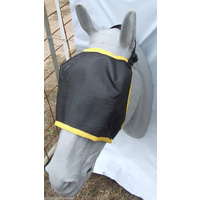 Ecotak Fly Mask Black mesh with yellow trim 