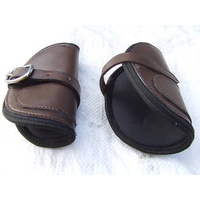 Ecotak brown leather open front HIND jumping boots