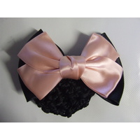 Ecotak Hair Clip with Net - black & peach bow