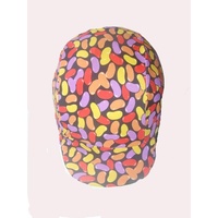 Ecotak lycra horse helmet cover - Black with Jelly beans