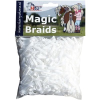 Harry's Horse Magic Braids Plaiting Elastic Bands - White REUSABLE 