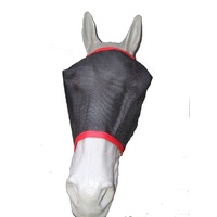 Ecotak Black Fly Mask/Veil with Red Trim 