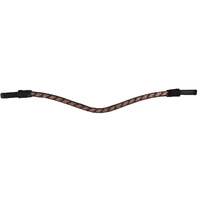 Ecotak black leather U browband with red & white crystals 