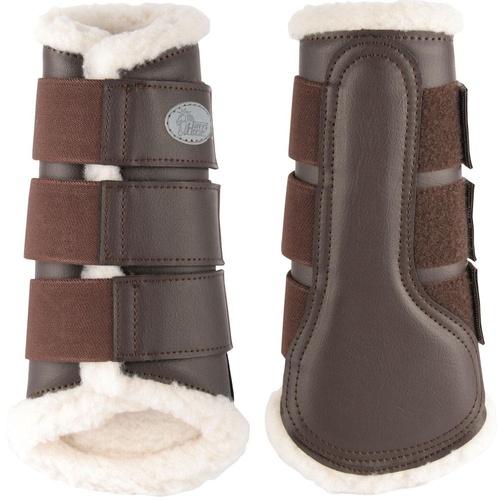 Flextrainer Horse Protection Boots with Fleece Lining. Brown [size: Medium]