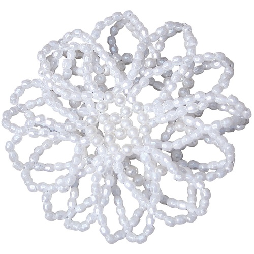 Harry's Horse Pearl Hair Net Bun Cover - White