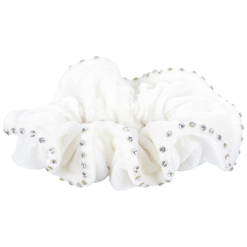 Harry's Horse White Suede Hair Elastic with Crystals