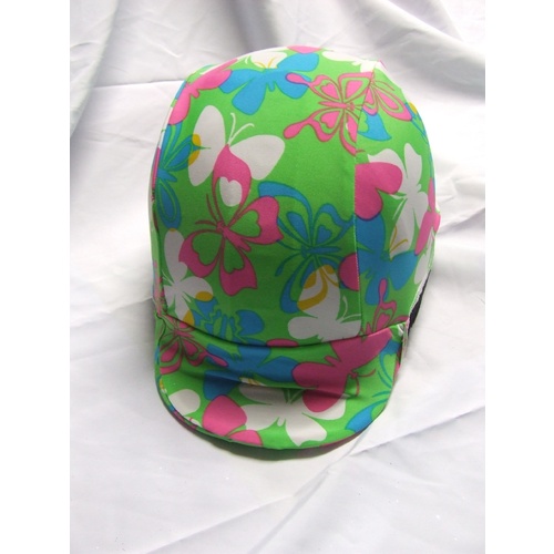 Ecotak Lycra Helmet Cover - green butterflys