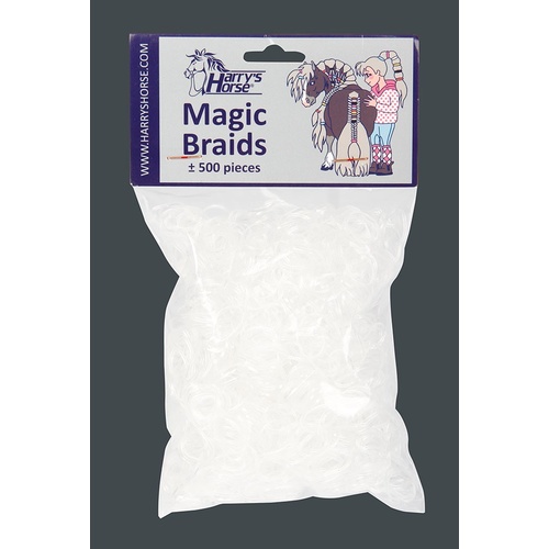 Harry's Horse Transparent Magic Braid plaiting bands.