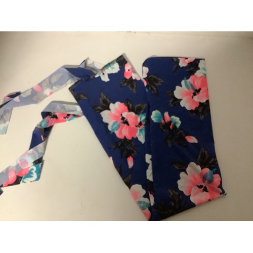 Ecotak Lycra Rugless Tail Bag - Navy & Pink hibiscus small pony