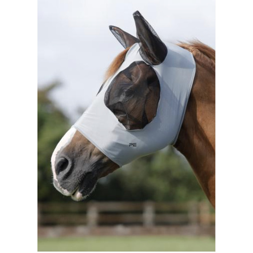 Premier Equine comfort tech Lycra fly mask grey [Size : Medium ]