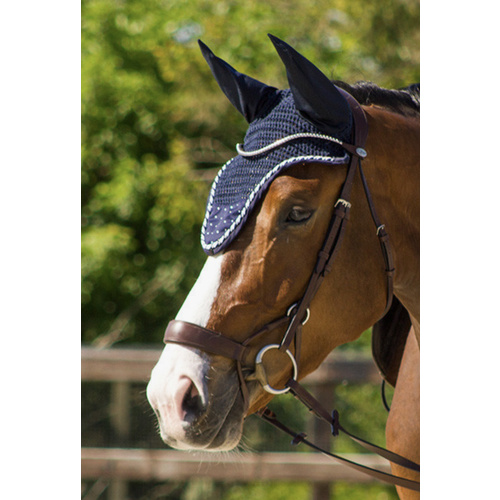 QHP ear net bonnet sparkle - black full