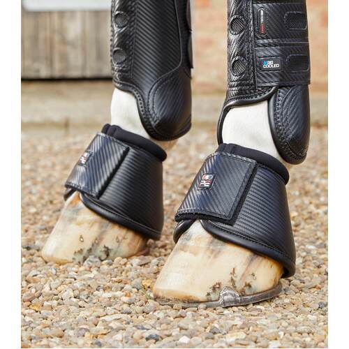 Premier Equine Carbon Wrap Over Reach Boots - Black [Size : Medium ]