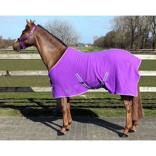QHP colour fleece rug - Passion flower purple