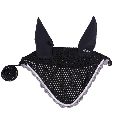 QHP Colour Ear Bonnet - Black Pony Size