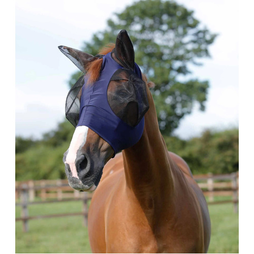Premier Equine comfort tech Lycra fly mask grey