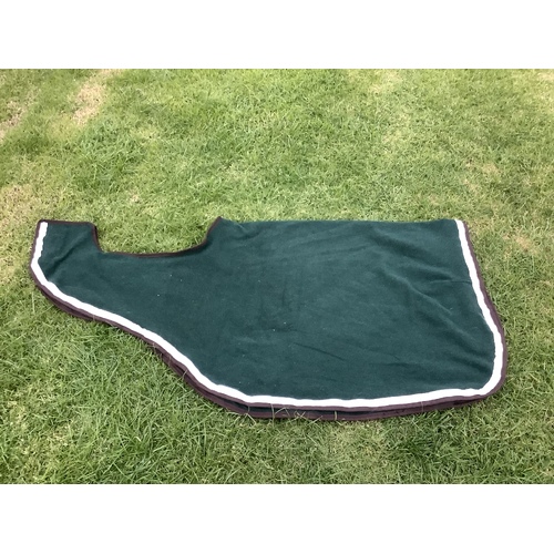 Ecotak wool quarter sheet/ exercise rug - green/white/brown [Size : XL]