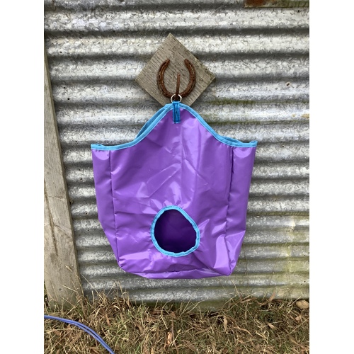 Ecotak PVC Hay Bag - purple and aqua 