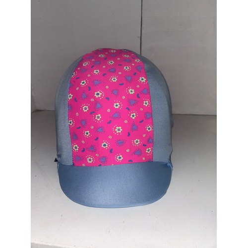 Ecotak Lycra Helmet Cover -  Pale & Pale Blue  Pattern