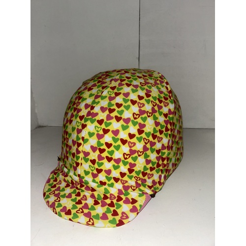 Ecotak Lycra Helmet Cover -  yellow hearts