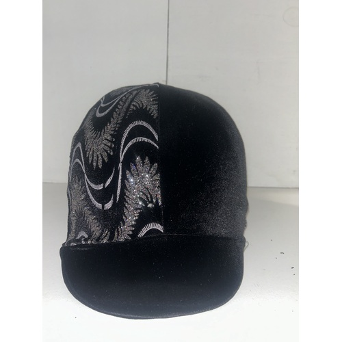 Ecotak Lycra Helmet Cover -  Black & silver velvet