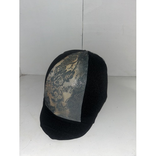 Ecotak Lycra Helmet Cover -  Matte Black Flower