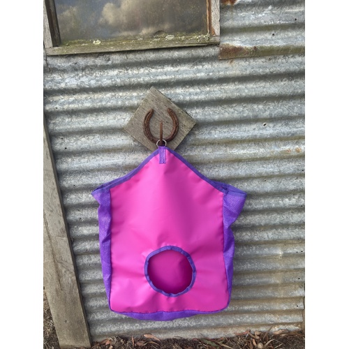 Ecotak PVC Hay Bag with mesh sides - Pink & Purple 