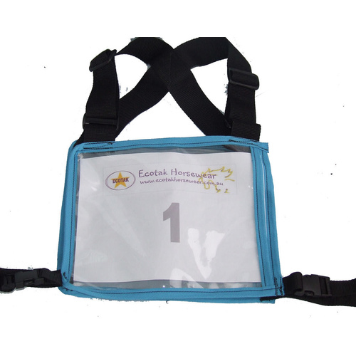 Ecotak Cross Country/Endurance Back Number Holder  2 tone - Black/aqua