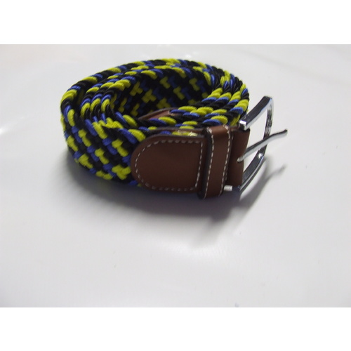 Ecotak stretchy webbing belt - blue & yellow