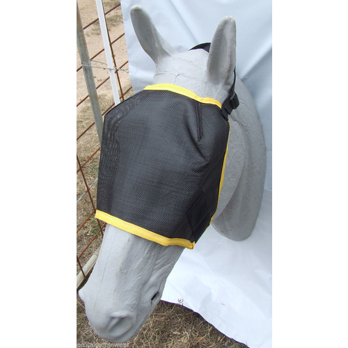 Ecotak Fly Mask Black mesh with yellow trim - Mini Size
