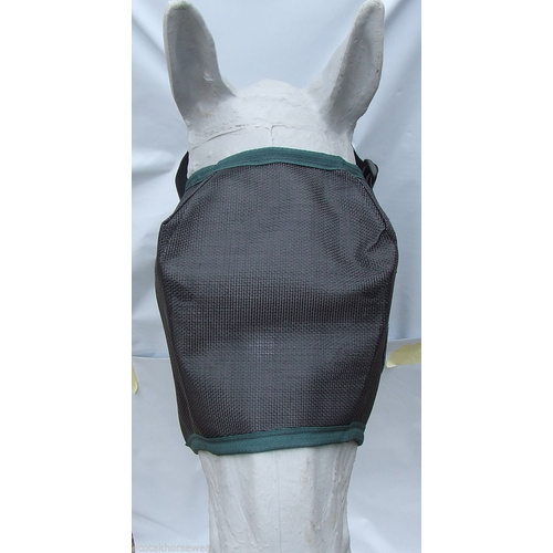 Ecotak Fly Mask/Veil Black with Bottle Green Trim